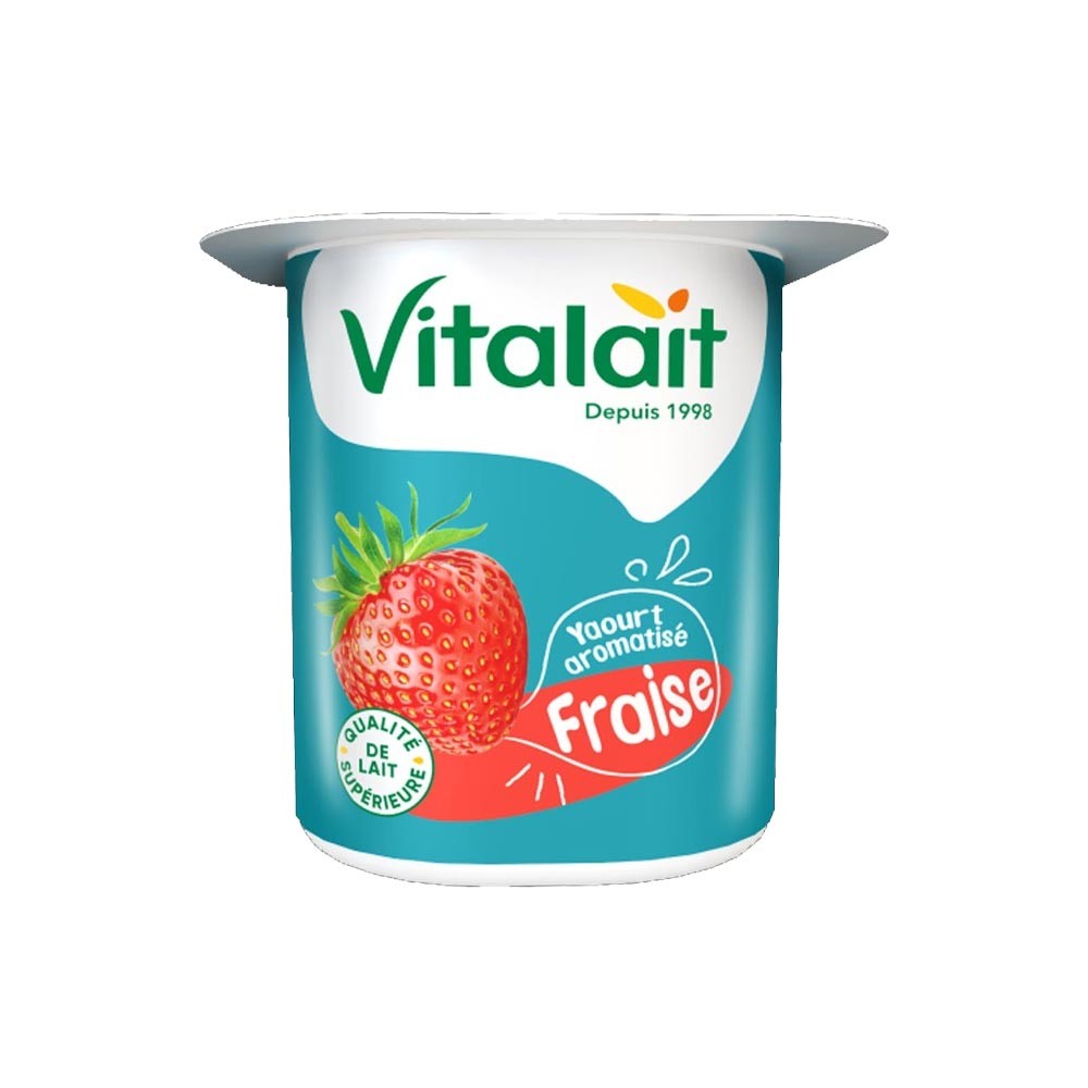 Yaourt aromatisé fraise Vitalait 100gr