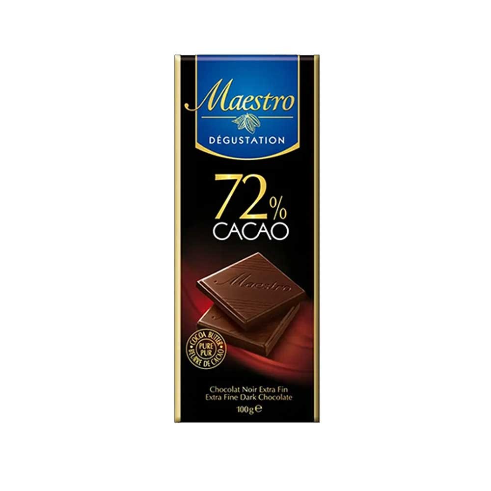 Chocolat noir 72% cacao Maestro 90gr